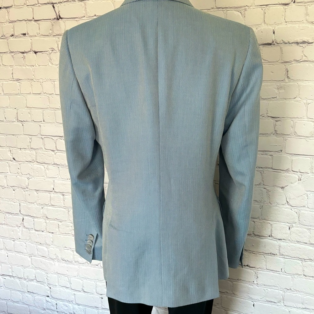 GIORGIO'S OF PALM BEACH Vintage Blue Chevron Pattern Fitted Blazer--EUC--8 - Picture 5 of 16